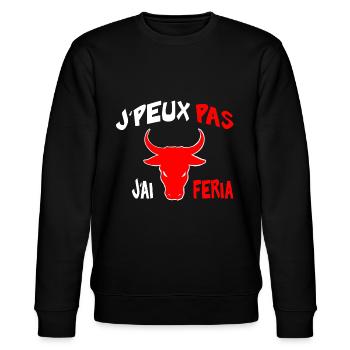 J'peux pas j'ai féria - Sweat bio CHANGER Stanley/Stella Unisexe - noir - Devant - Nik (191cm) & Marisol (170cm)