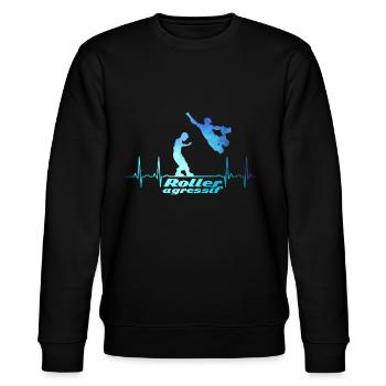 Roller aggressiv heartbeat - Stanley/Stella Unisex Bio-Sweatshirt CHANGER  - Schwarz - Vorne - Nik (191cm) & Marisol (170cm)