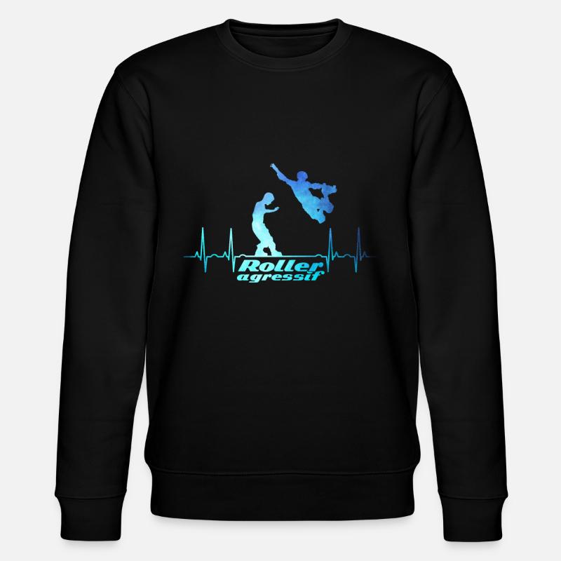 Roller aggressiv heartbeat - Stanley/Stella Unisex Bio-Sweatshirt CHANGER - Schwarz