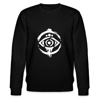 Logo Auge Trash Sketch - Stanley/Stella Unisex Bio-Sweatshirt CHANGER  - Schwarz - Vorne - Nik (191cm) & Marisol (170cm)