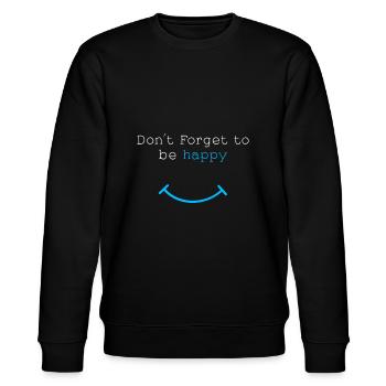 Don't forget to be happy - Stanley/Stella Unisex Bio-Sweatshirt CHANGER  - Schwarz - Vorne - Nik (191cm) & Marisol (170cm)