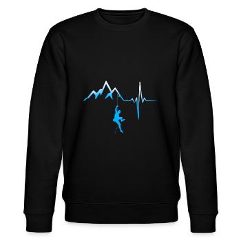 Klettern sie auf heartbeat Berge - Stanley/Stella Unisex Bio-Sweatshirt CHANGER  - Schwarz - Vorne - Nik (191cm) & Marisol (170cm)