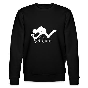 Just ride - Freestyle-Trottinette - Stanley/Stella Unisex Bio-Sweatshirt CHANGER  - Schwarz - Vorne - Nik (191cm) & Marisol (170cm)