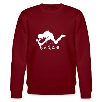 Just ride - Freestyle scooter - Stanley/Stella CHANGER Unisex Organic Sweatshirt - burgundy - Front - Nik (191cm) & Marisol (170cm)