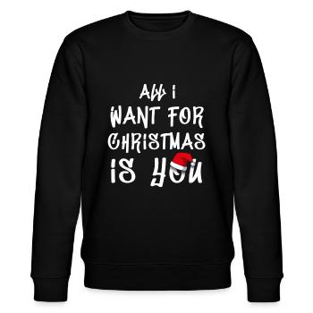 All i want for Christmas is you - Sweat bio CHANGER Stanley/Stella Unisexe - noir - Devant - Nik (191cm) & Marisol (170cm)