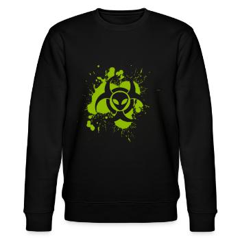 Radioaktives UFO INK - Stanley/Stella Unisex Bio-Sweatshirt CHANGER  - Schwarz - Vorne - Nik (191cm) & Marisol (170cm)
