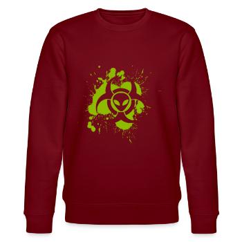 Radioaktives UFO INK - Stanley/Stella Unisex Bio-Sweatshirt CHANGER  - Burgunderrot - Vorne - Nik (191cm) & Marisol (170cm)