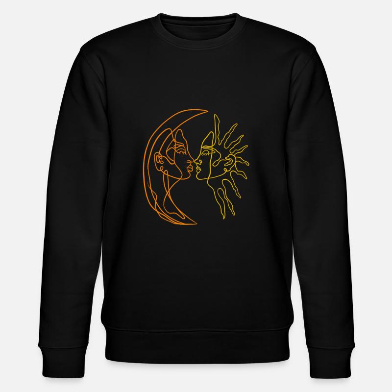 Sun and moon lineart - Stanley/Stella CHANGER Unisex Organic Sweatshirt - black