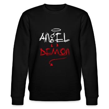 Ange et démon - Sweat bio CHANGER Stanley/Stella Unisexe - noir - Devant - Nik (191cm) & Marisol (170cm)