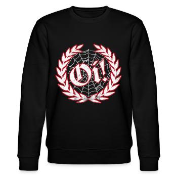 Oi Skinhead Shirt Punk Rock Cheers and Oi - Stanley/Stella Unisex Bio-Sweatshirt CHANGER  - Schwarz - Vorne - Nik (191cm) & Marisol (170cm)