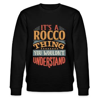 Es ist eine Rocco-Sache, die Sie nicht verstehen würden - Rocco - Stanley/Stella Unisex Bio-Sweatshirt CHANGER  - Schwarz - Vorne - Nik (191cm) & Marisol (170cm)