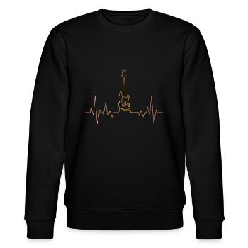 Heartbeat E-Gitarre - Stanley/Stella Unisex Bio-Sweatshirt CHANGER  - Schwarz - Vorne - Nik (191cm) & Marisol (170cm)