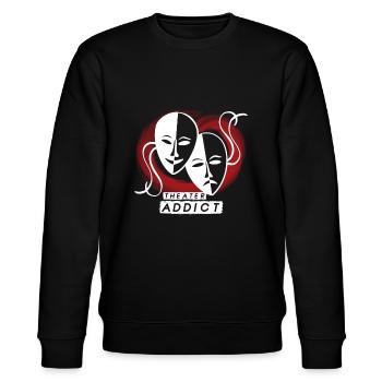 Theatersüchtig - Stanley/Stella Unisex Bio-Sweatshirt CHANGER  - Schwarz - Vorne - Nik (191cm) & Marisol (170cm)