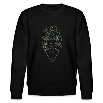 Medusa lineart - Stanley/Stella Unisex Bio-Sweatshirt CHANGER  - Schwarz - Vorne - Nik (191cm) & Marisol (170cm)