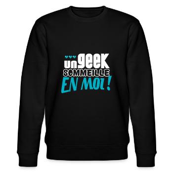 Un geek sommeille en moi ! - Sweat bio CHANGER Stanley/Stella Unisexe - noir - Devant - Nik (191cm) & Marisol (170cm)