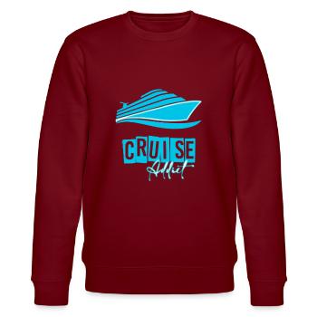 Kreuzfahrtsüchtiger - Geschenk für Kreuzfahrt-Enthusiasten - Stanley/Stella Unisex Bio-Sweatshirt CHANGER  - Burgunderrot - Vorne - Nik (191cm) & Marisol (170cm)
