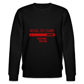 Réveil en cours - barre de chargement 70% - Sweat bio CHANGER Stanley/Stella Unisexe - noir - Devant - Nik (191cm) & Marisol (170cm)