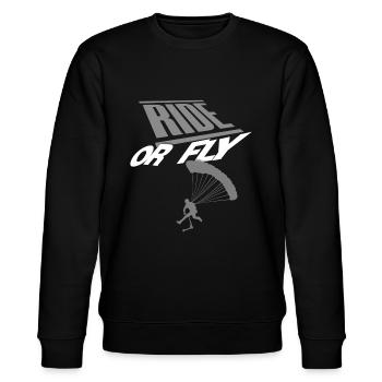 Ride or fly - Trotirider im Gleitschirmfliegen - Stanley/Stella Unisex Bio-Sweatshirt CHANGER  - Schwarz - Vorne - Nik (191cm) & Marisol (170cm)
