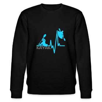 Kajak-Herzschlag - Stanley/Stella Unisex Bio-Sweatshirt CHANGER  - Schwarz - Vorne - Nik (191cm) & Marisol (170cm)