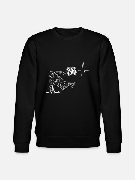 Ski-Slalom-Profi. Herzschlag eine Zeile - Stanley/Stella Unisex Bio-Sweatshirt CHANGER  - Schwarz