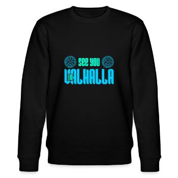 Wir sehen uns in Walhalla - Stanley/Stella Unisex Bio-Sweatshirt CHANGER  - Schwarz - Vorne - Nik (191cm) & Marisol (170cm)
