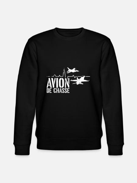 Avion de chasse électrocardiogramme - Sweat bio CHANGER Stanley/Stella Unisexe - noir