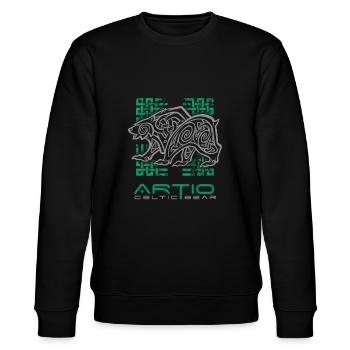 Artio - Celtic bear ornamental composition - Stanley/Stella CHANGER Unisex Organic Sweatshirt - black - Front - Nik (191cm) & Marisol (170cm)