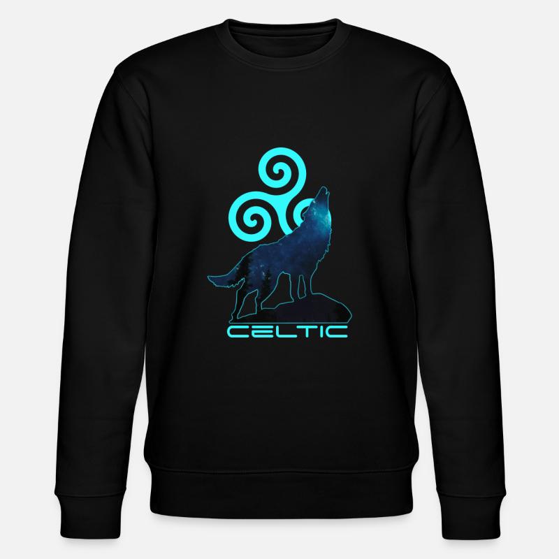 Loup Celtique et Triskèle symbole Breton - Sweat bio CHANGER Stanley/Stella Unisexe - noir