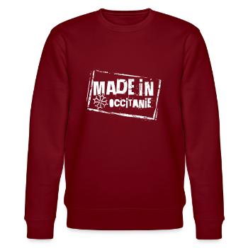 Made in Occitanie - Sweat bio CHANGER Stanley/Stella Unisexe - bordeaux - Devant - Nik (191cm) & Marisol (170cm)