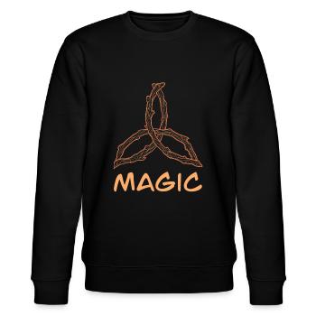 Magisches Symbol Triquetra - Stanley/Stella Unisex Bio-Sweatshirt CHANGER  - Schwarz - Vorne - Nik (191cm) & Marisol (170cm)