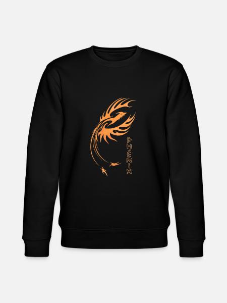 Phoenix, orange firebird logo art - Stanley/Stella CHANGER Unisex Organic Sweatshirt - black