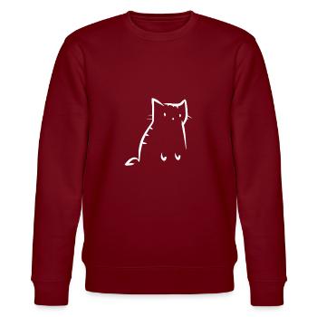 Dessin chat mignon line art - Sweat bio CHANGER Stanley/Stella Unisexe - bordeaux - Devant - Nik (191cm) & Marisol (170cm)