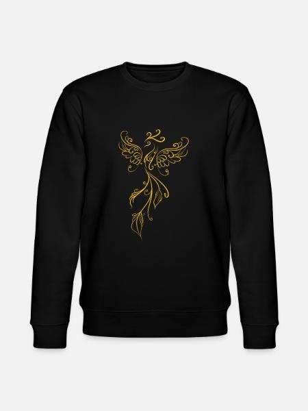 Phoenix legendärer Feuervogel "minimalistische Linie" - Stanley/Stella Unisex Bio-Sweatshirt CHANGER  - Schwarz