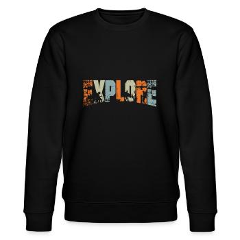 Explores - Stanley/Stella CHANGER Unisex Organic Sweatshirt - black - Front - Nik (191cm) & Marisol (170cm)