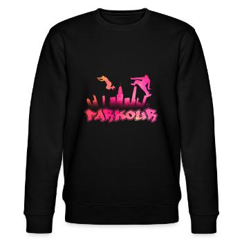 Rosa Parkour - Stanley/Stella Unisex Bio-Sweatshirt CHANGER  - Schwarz - Vorne - Nik (191cm) & Marisol (170cm)