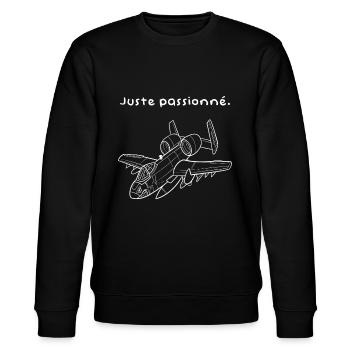Passion Flugzeug A-10 Thunderbolt - Stanley/Stella Unisex Bio-Sweatshirt CHANGER  - Schwarz - Vorne - Nik (191cm) & Marisol (170cm)