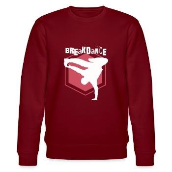 Breakdance-Kunst - Stanley/Stella Unisex Bio-Sweatshirt CHANGER  - Burgunderrot - Vorne - Nik (191cm) & Marisol (170cm)