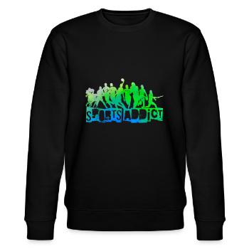 Sportsüchtig - Stanley/Stella Unisex Bio-Sweatshirt CHANGER  - Schwarz - Vorne - Nik (191cm) & Marisol (170cm)