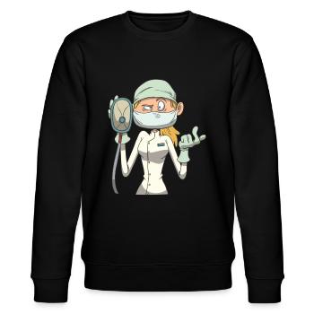 Krankenschwester Anästhesie Maske - Stanley/Stella Unisex Bio-Sweatshirt CHANGER  - Schwarz - Vorne - Nik (191cm) & Marisol (170cm)
