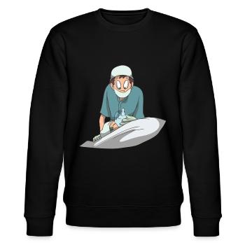 Krankenschwester Krankenhaus Mundschutz Maske - Stanley/Stella Unisex Bio-Sweatshirt CHANGER  - Schwarz - Vorne - Nik (191cm) & Marisol (170cm)