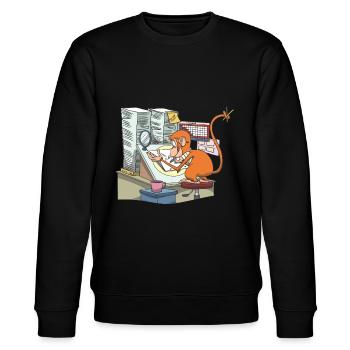 Trickzeichner Animateur Trickfilm - Stanley/Stella Unisex Bio-Sweatshirt CHANGER  - Schwarz - Vorne - Nik (191cm) & Marisol (170cm)