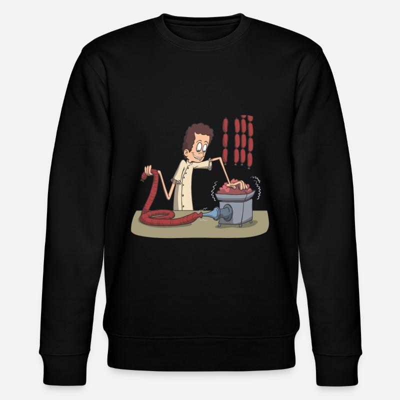 Metzger Messer Fleisch Wurst - Stanley/Stella Unisex Bio-Sweatshirt CHANGER  - Schwarz
