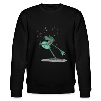 Lustiger Frosch singt im Regen - Stanley/Stella Unisex Bio-Sweatshirt CHANGER  - Schwarz - Vorne - Nik (191cm) & Marisol (170cm)