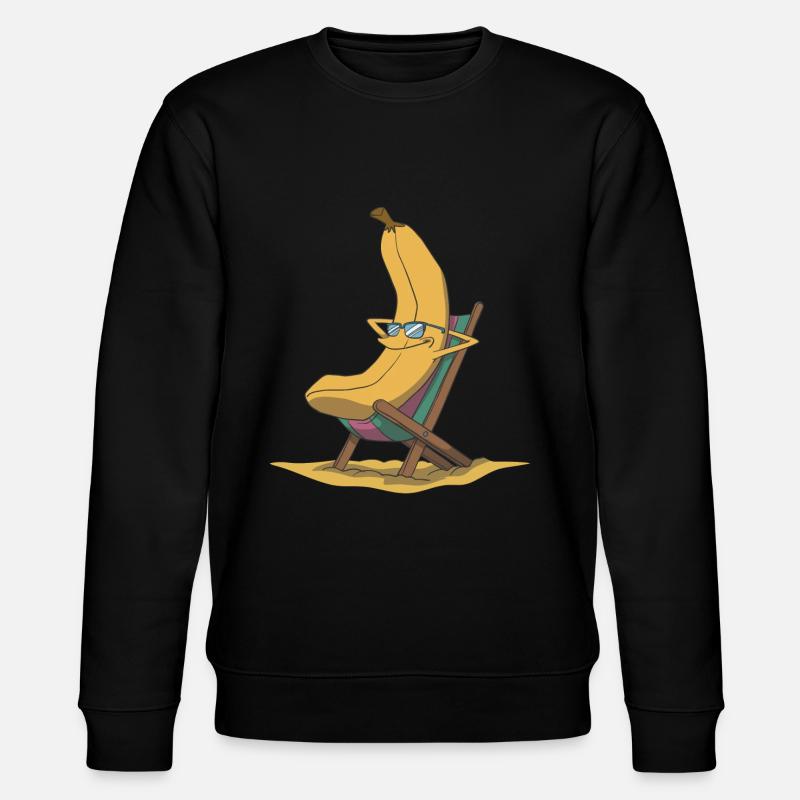 Banane dans une chaise longue - Sweat bio CHANGER Stanley/Stella Unisexe - noir