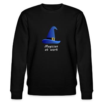Zauberer - Magier - Magie - Zauberei - Zaubern - Stanley/Stella Unisex Bio-Sweatshirt CHANGER  - Schwarz - Vorne - Nik (191cm) & Marisol (170cm)
