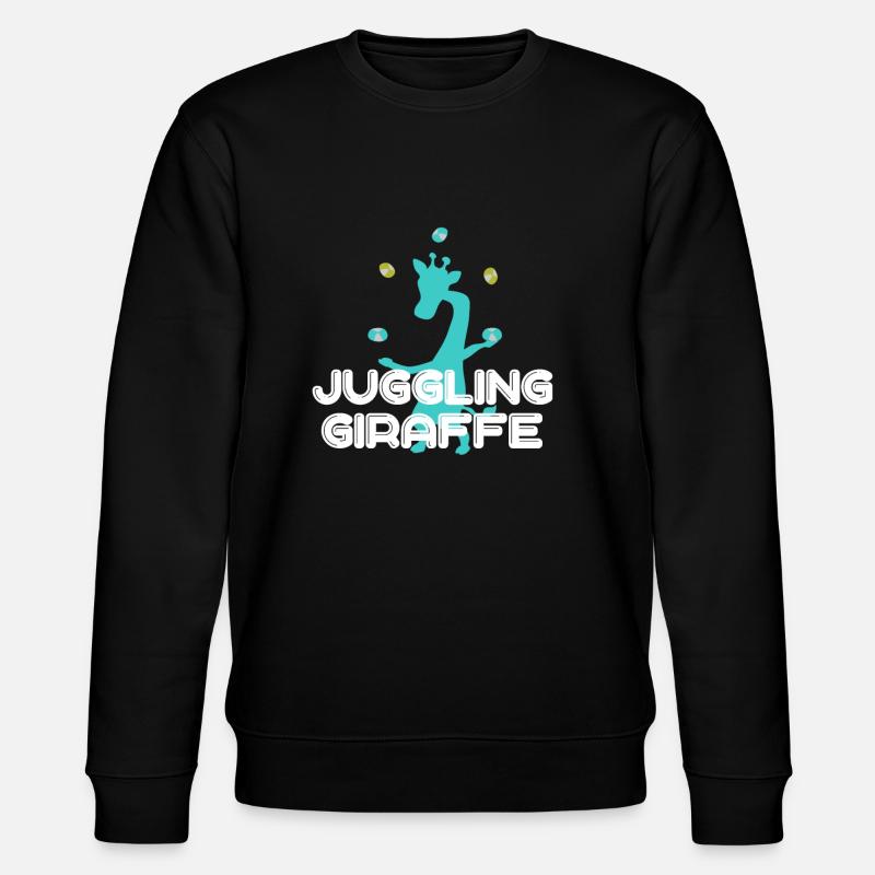 Juggling Giraffe - Stanley/Stella Unisex Bio-Sweatshirt CHANGER  - Schwarz