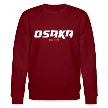 Osaka | Japan - Stanley/Stella CHANGER Unisex Organic Sweatshirt - burgundy - Front - Nik (191cm) & Marisol (170cm)
