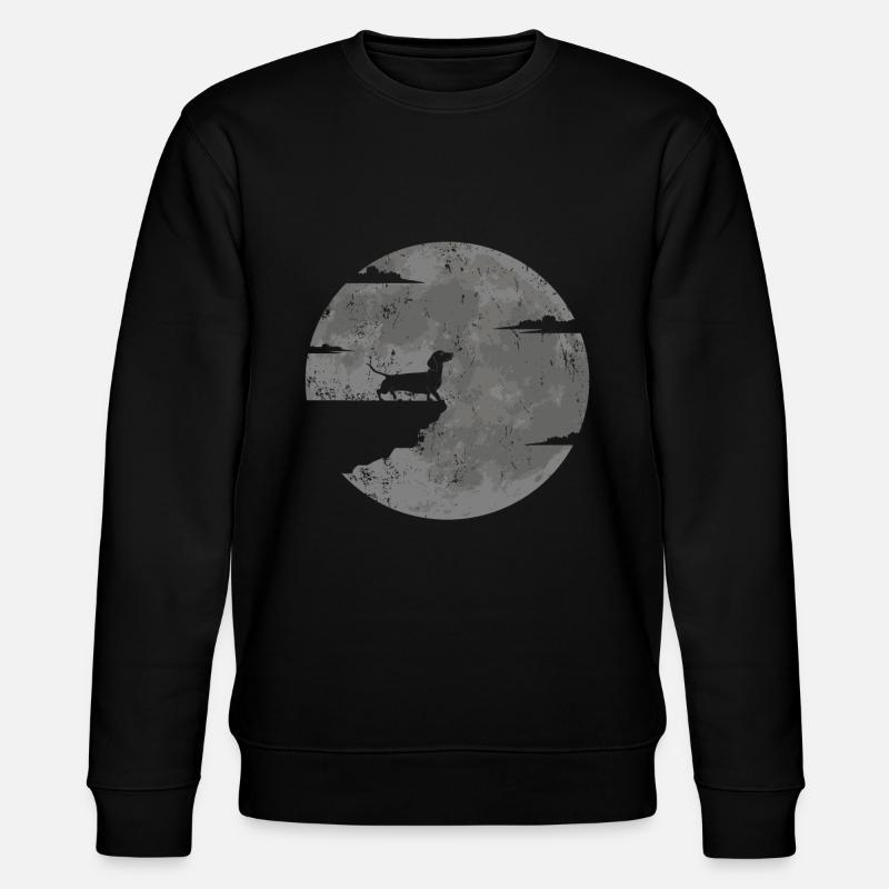 Dackel Dachshund Vollmond - Stanley/Stella Unisex Bio-Sweatshirt CHANGER - Schwarz