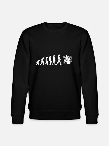 Drums gift evolution drummer musician - Stanley/Stella CHANGER Unisex Organic Sweatshirt - black