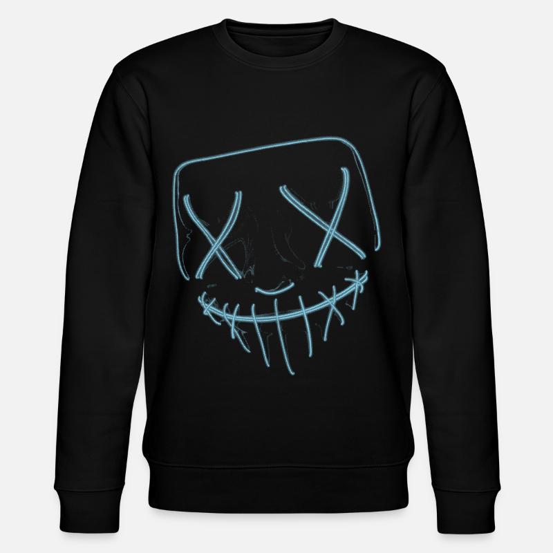 Neon Mask Blue - Stanley/Stella CHANGER Unisex Organic Sweatshirt - black